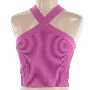 Pink crop top halter size large